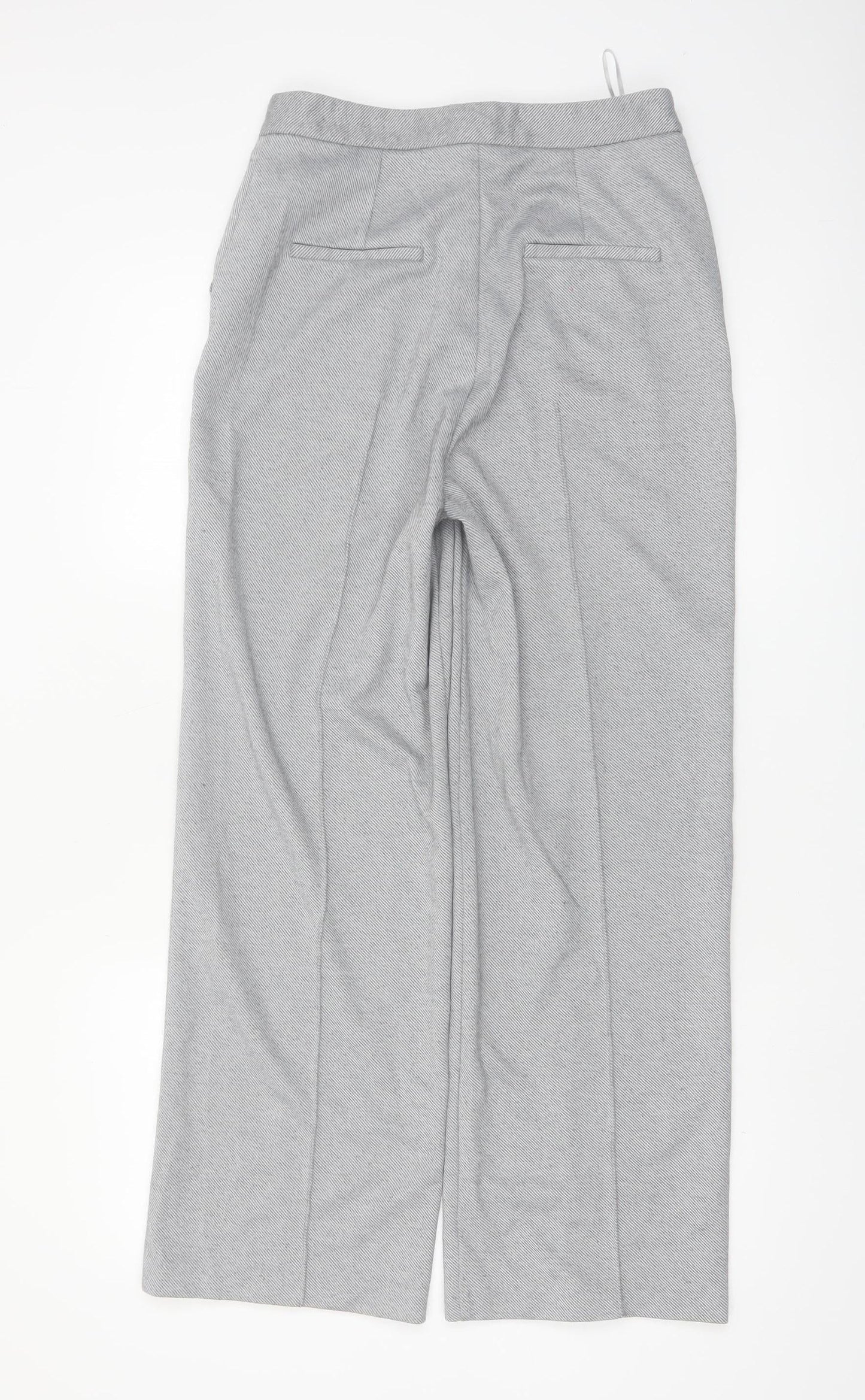 Topshop Women Grey Size 10 Straight Leg Trousers