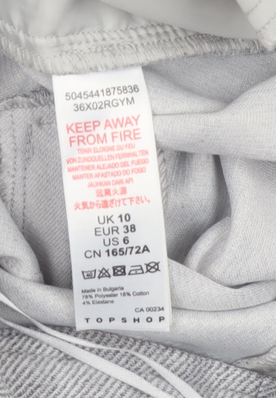 Topshop Women Grey Size 10 Straight Leg Trousers