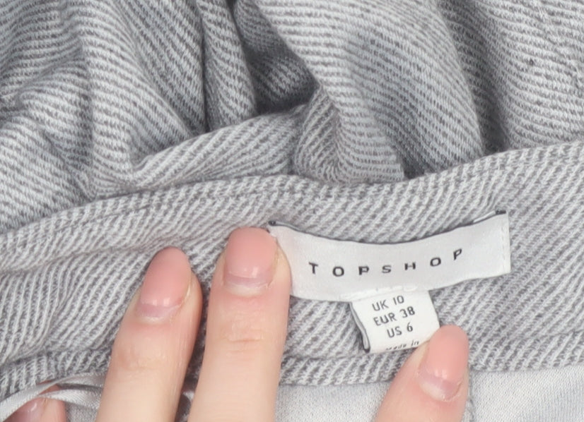 Topshop Women Grey Size 10 Straight Leg Trousers