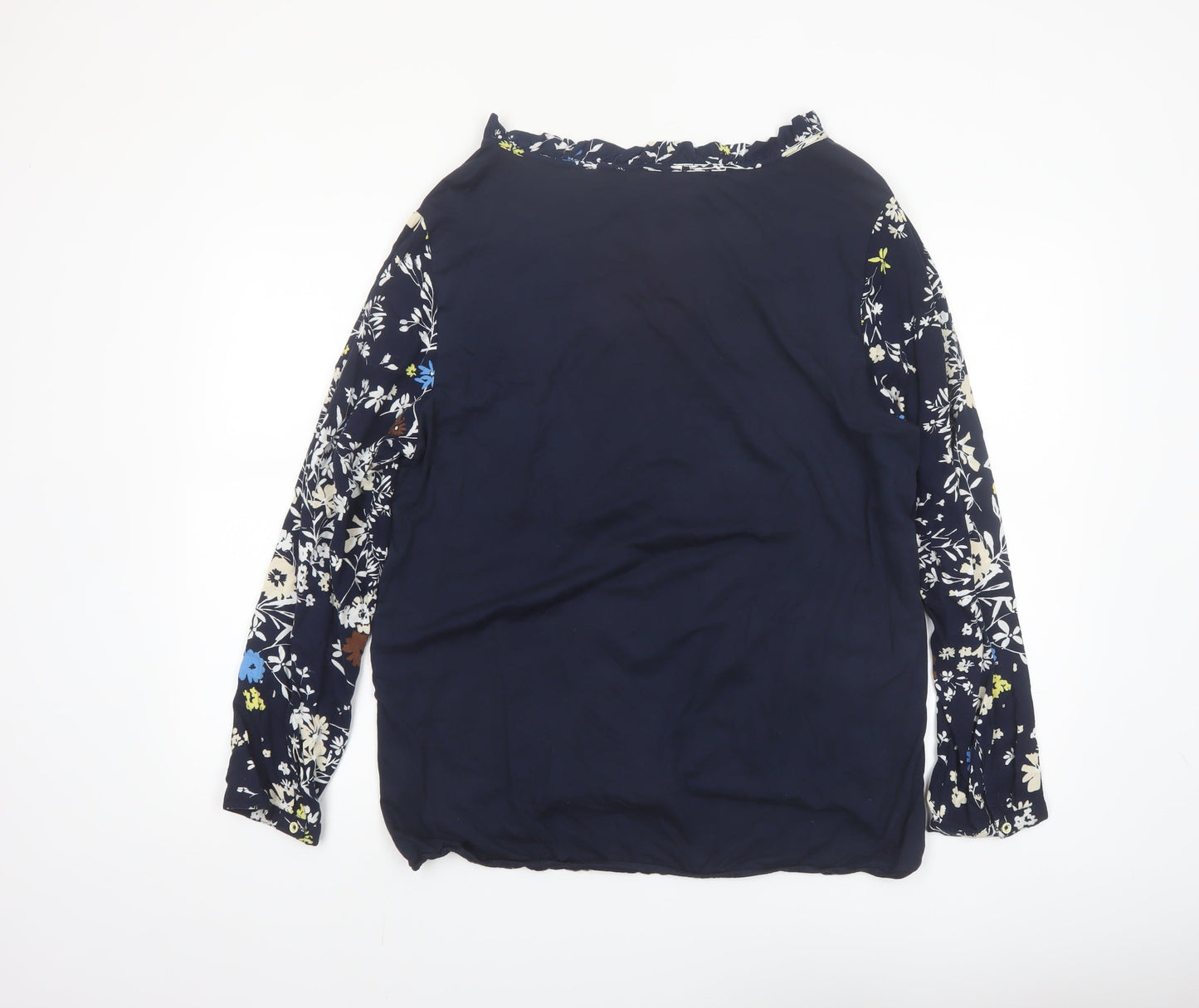 Cecil Women's Blue Floral Long Sleeve Viscose Tunic Blouse Size L