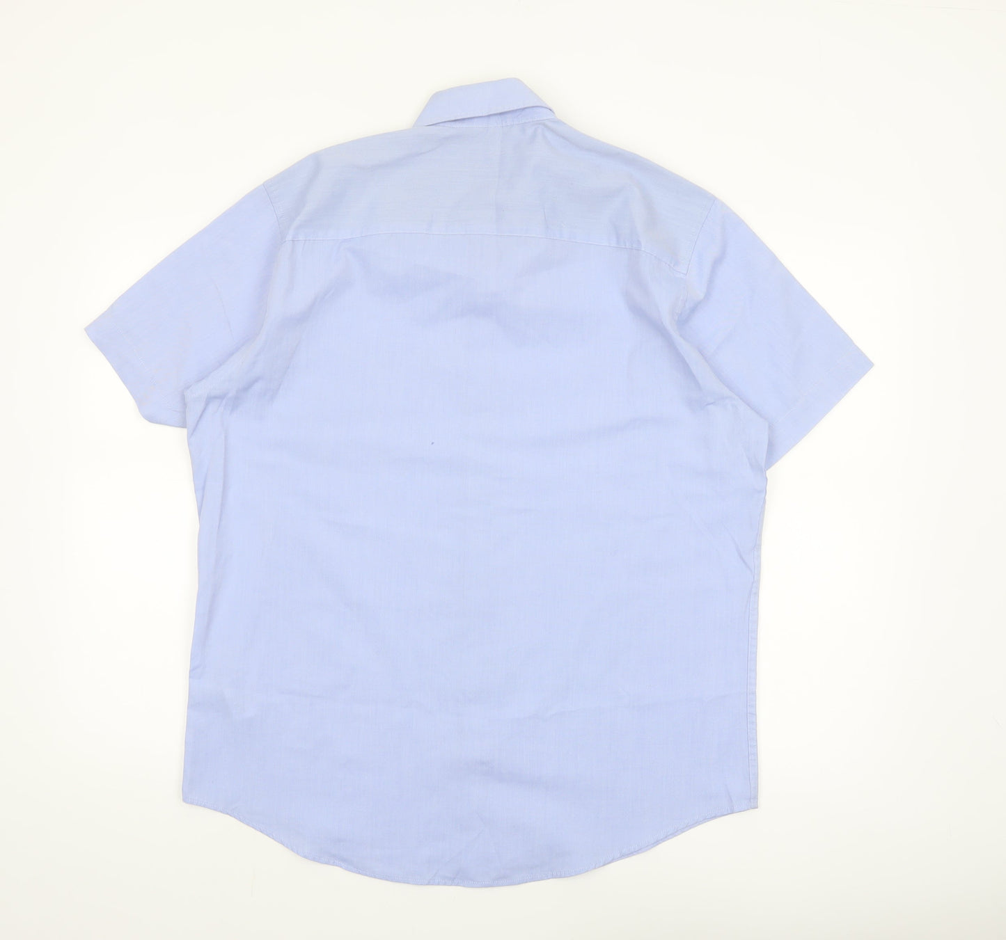Next Men's Blue Short Sleeve Button-Down Shirt L Regular Fit