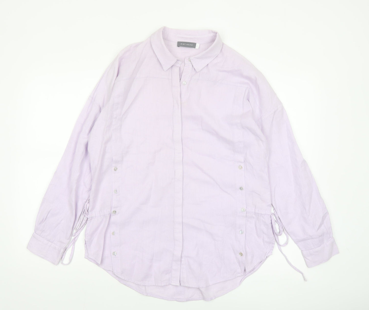 Mint Velvet Women's Purple Cotton Button-Up Shirt Size 14