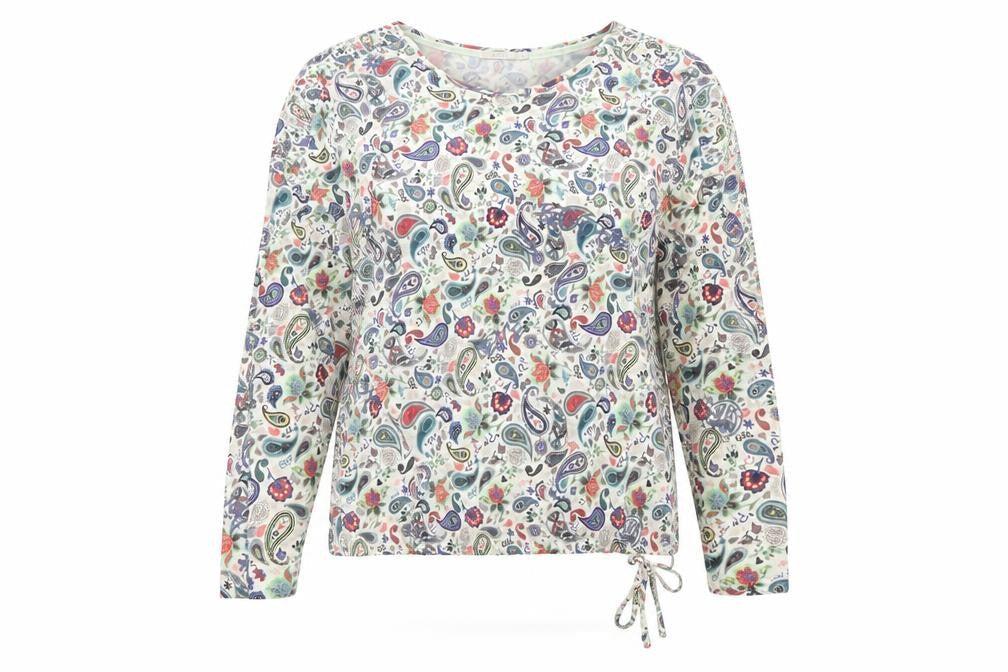 Cecil Womens Multicoloured Paisley Cotton Modal Long Sleeve Top L