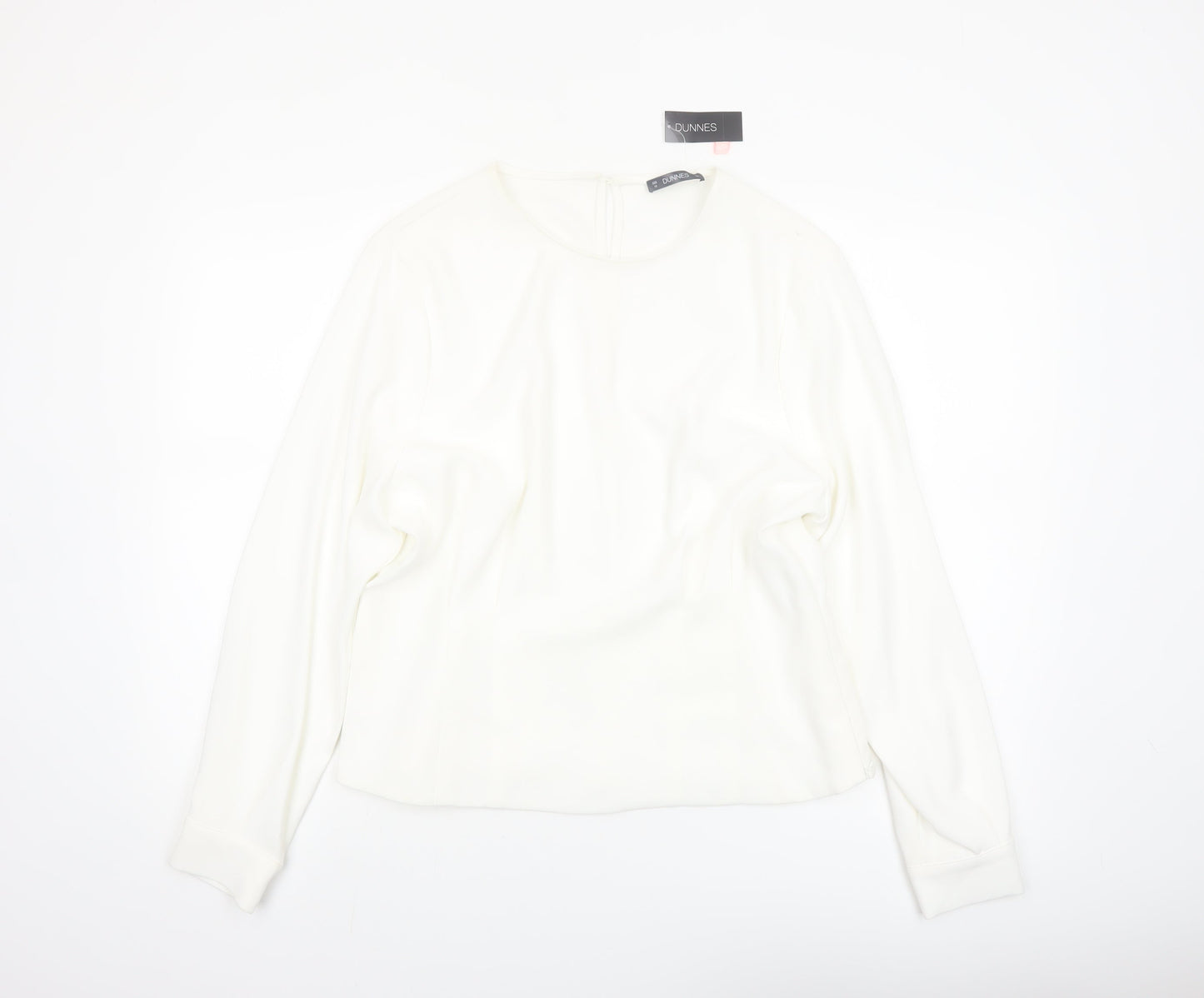 Dunnes Women Ivory Long Sleeve Woven Blouse Size 16