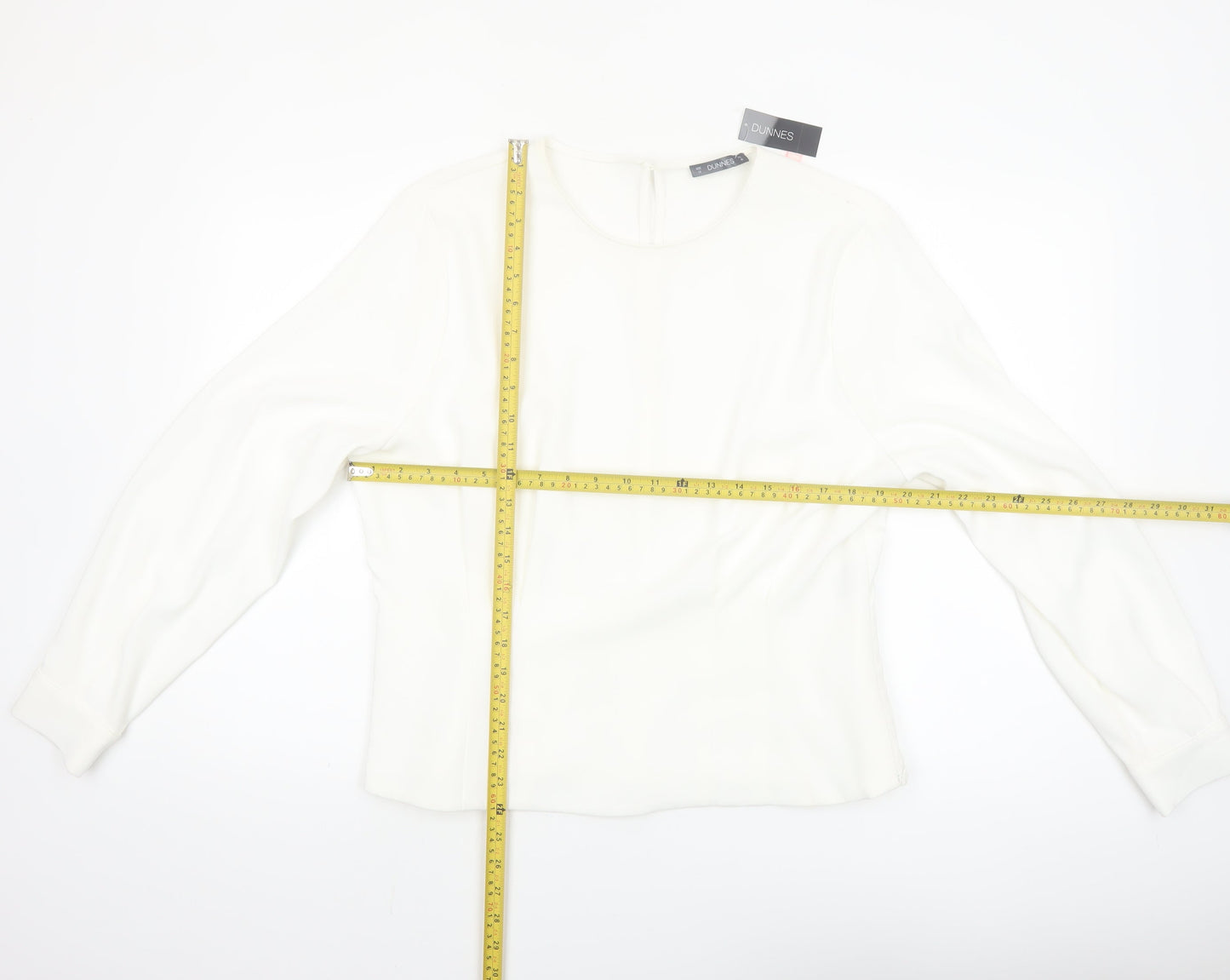 Dunnes Women Ivory Long Sleeve Woven Blouse Size 16