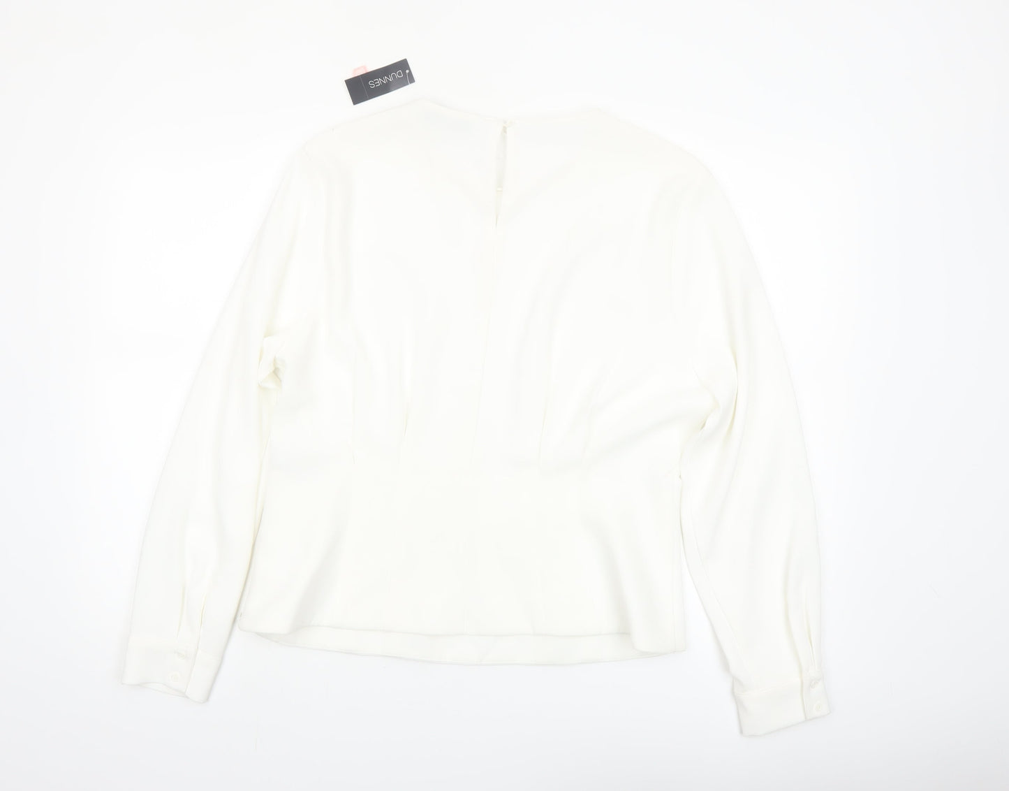 Dunnes Women Ivory Long Sleeve Woven Blouse Size 16