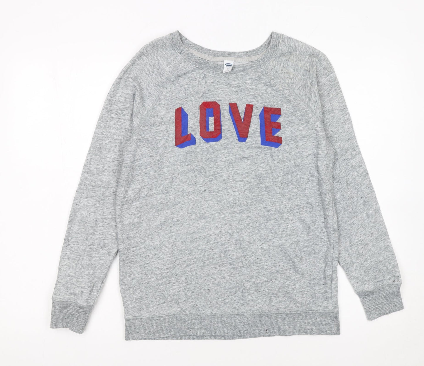 Old Navy Womens Grey LOVE Print Pullover Sweatshirt XS