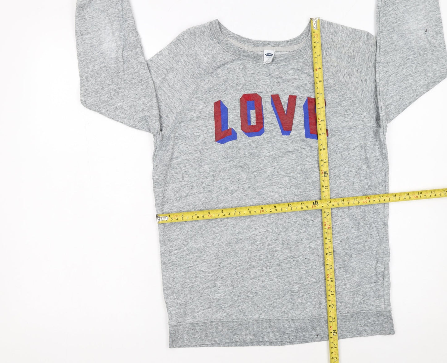 Old Navy Womens Grey LOVE Print Pullover Sweatshirt XS