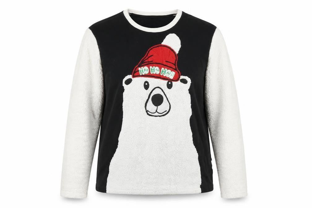 American Rag Women Black White Polar Bear Christmas Sweatshirt Small