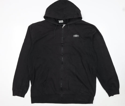 Umbro Men's Black XL Full Zip Hoodie Sweatshirt