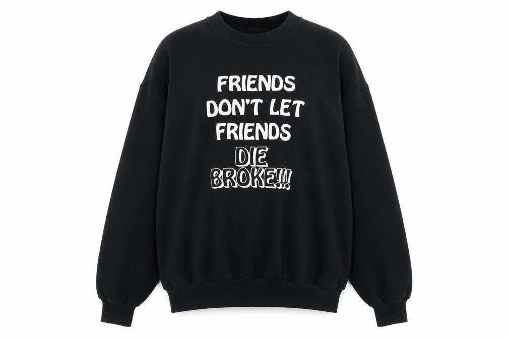 Jerzees Women Black XL Pullover Sweatshirt Friends Quote Print