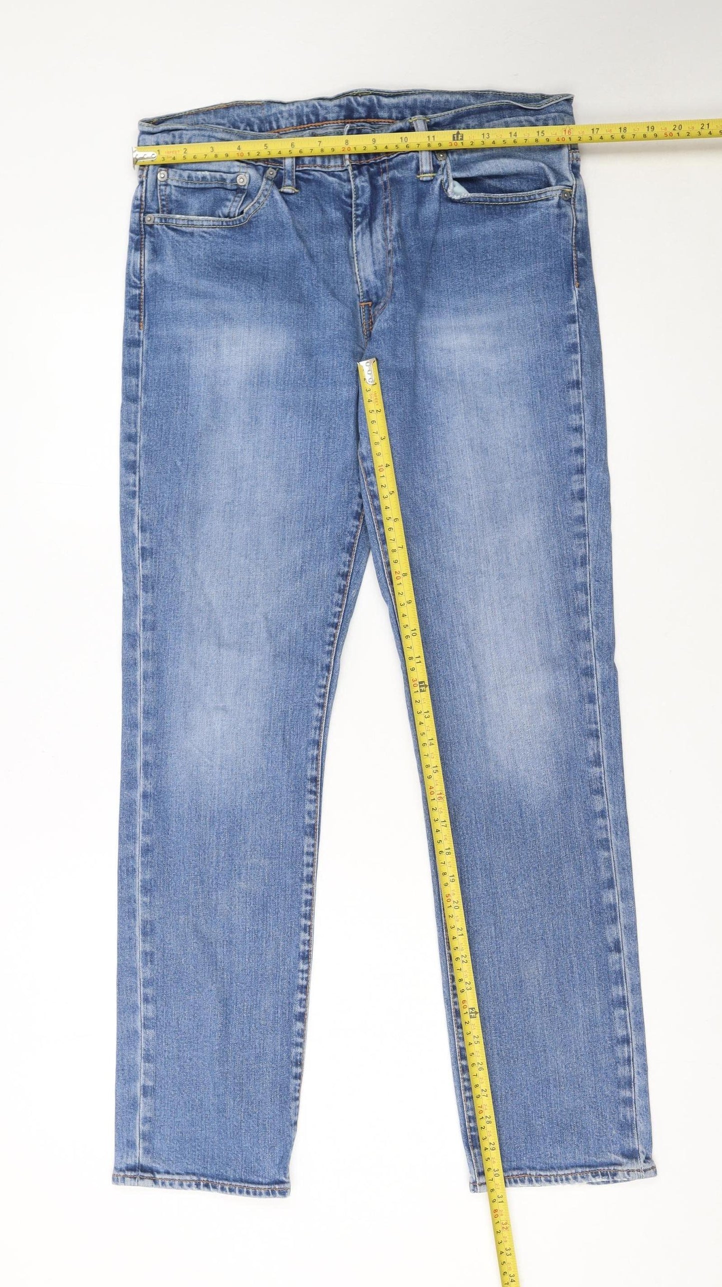 Levi's Men's Blue Regular Fit Straight Denim Jeans 34W 32L