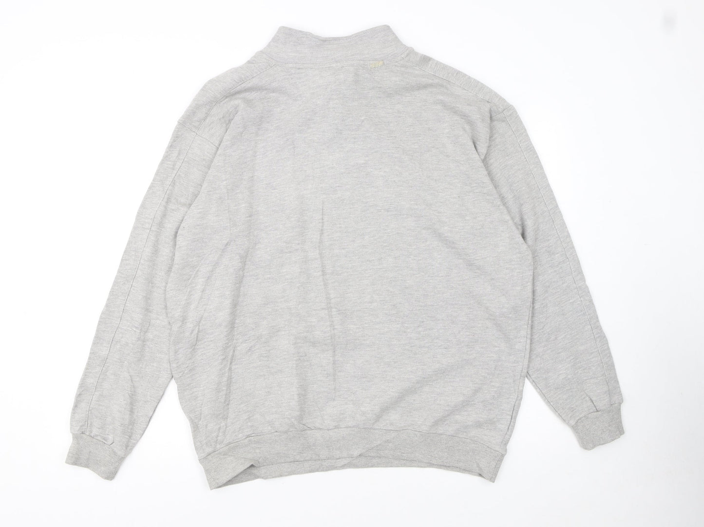 BOSS Mens Grey 2XL Henley Sweatshirt Cotton Blend Regular Fit