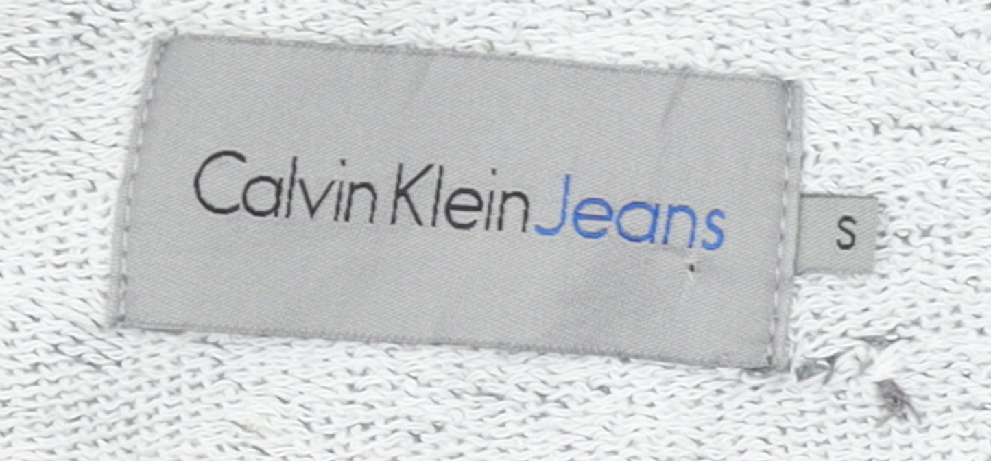 Calvin Klein Jeans Men's Grey Crew Neck Logo Sweatshirt Size S