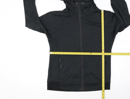 Back view of Adidas women’s black medium full zip hooded sweatshirt