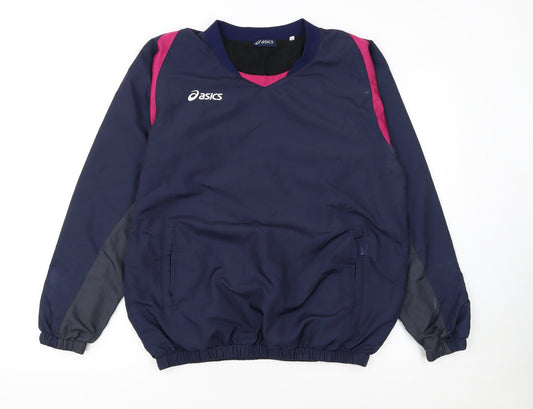Asics Women's Navy Pullover Sweatshirt L Polyester Sports Top