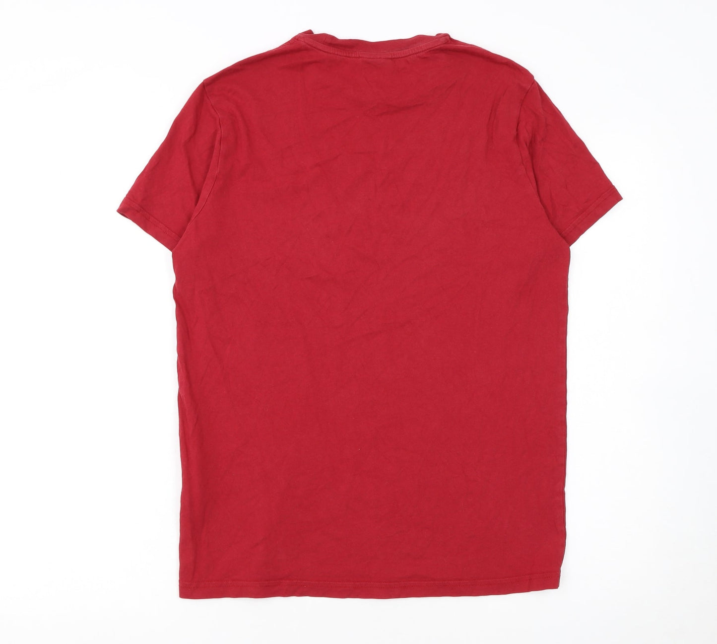 Champion Men's Red Small Crew Neck Cotton Logo T-Shirt