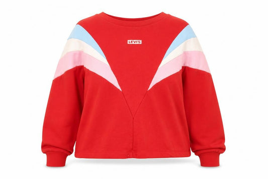 Levi's Women's Red Colourblock Pullover Sweatshirt Size L