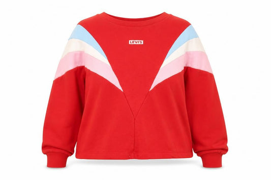 Levi's Women's Red Colourblock Pullover Sweatshirt Size L
