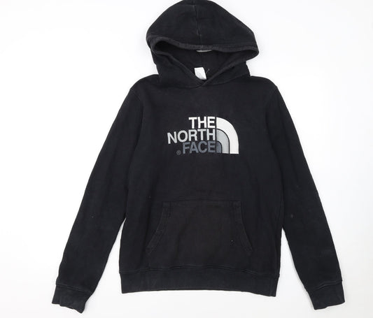 The North Face Girls Black XL Pullover Hoodie with Logo Print