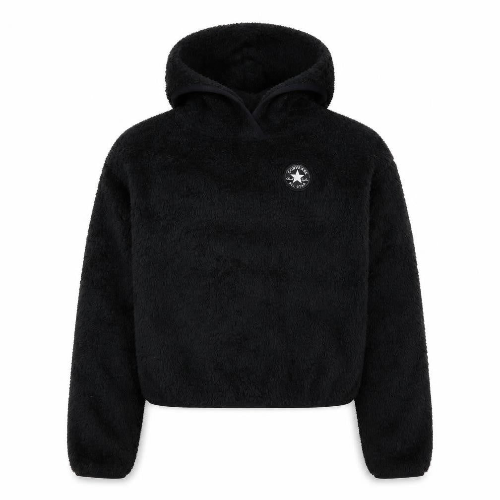 Converse Girls Black Fleece Pullover Hoodie XL 13-15 Years