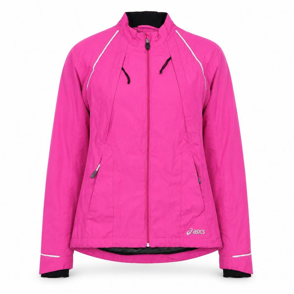 Asics Womens Pink Windbreaker Jacket S Lightweight Running Reflective