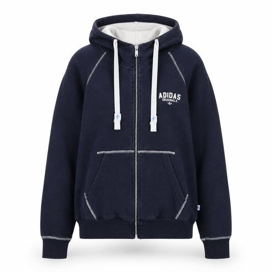Adidas Originals Womens Navy Full Zip Hoodie Size 12
