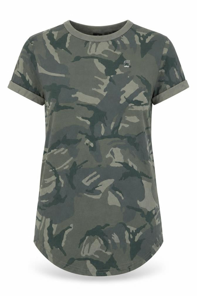 G-Star RAW Women's Green Camouflage T-Shirt XS Short Sleeve