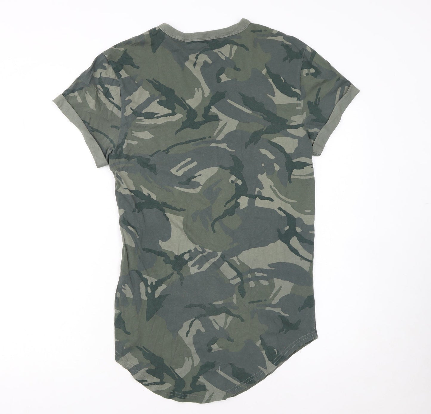 G-Star RAW Women's Green Camouflage T-Shirt XS Short Sleeve