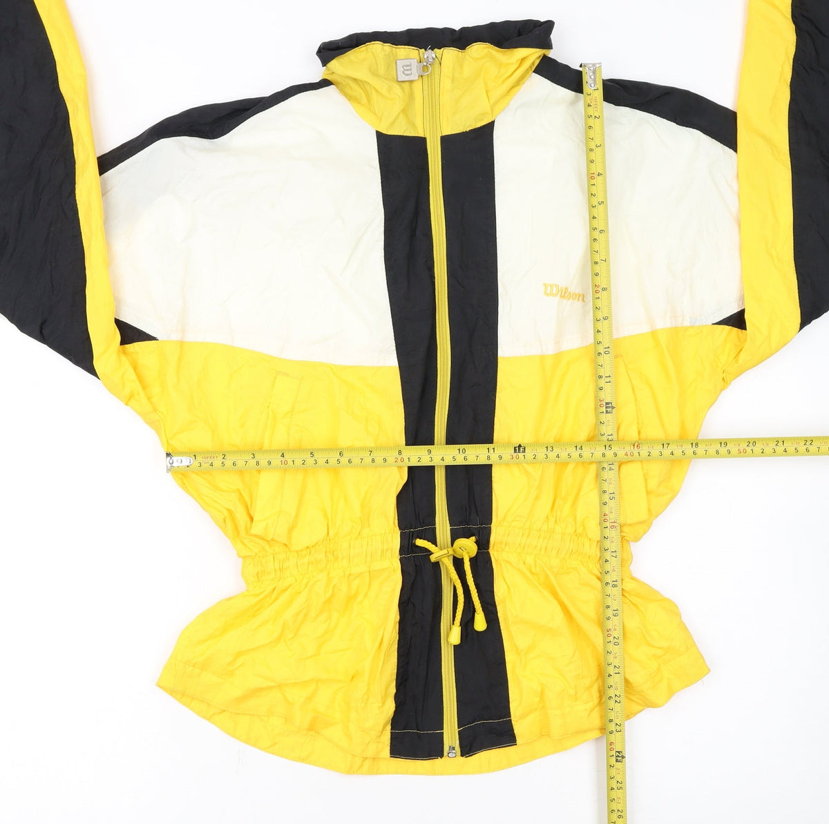 Wilson Womens Yellow Black Colourblock Nylon Windbreaker Jacket S