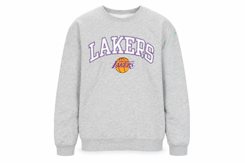Hanes Unisex Kids Grey Lakers Pullover Sweatshirt L Fleece Sports Style