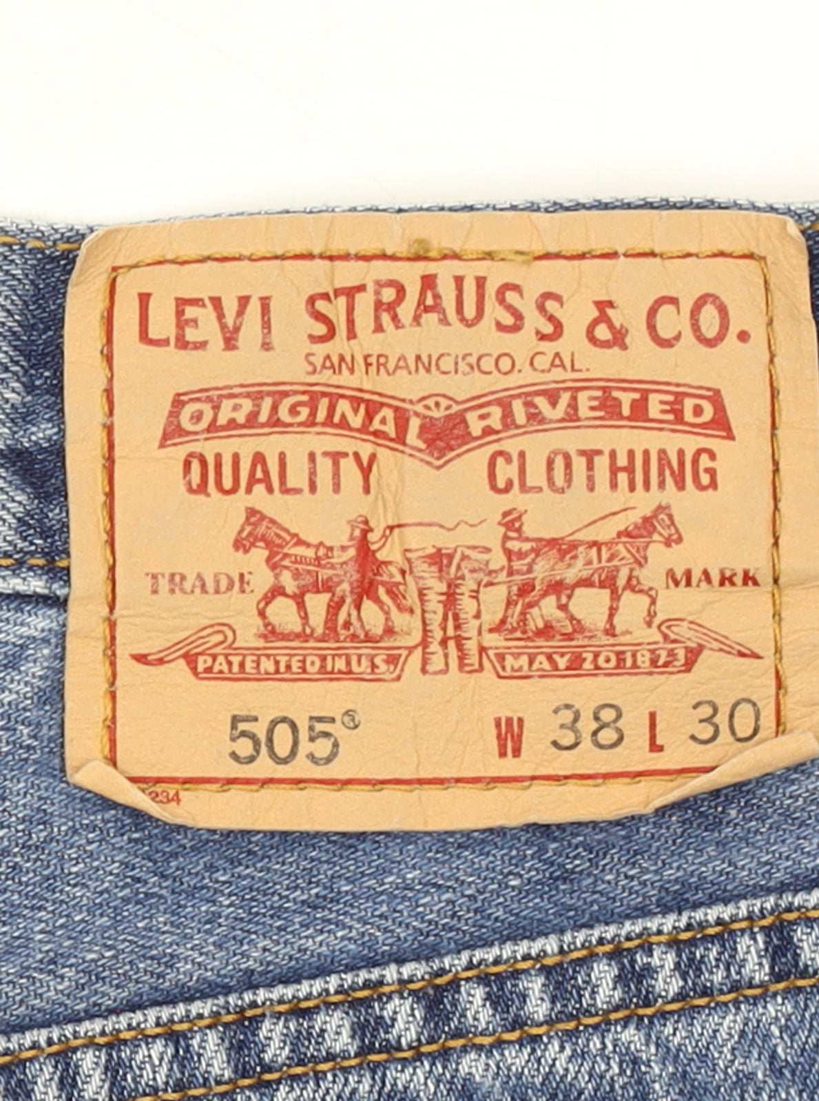 Levi's Men's Blue 505 Regular Fit Straight Leg Jeans 38W 30L