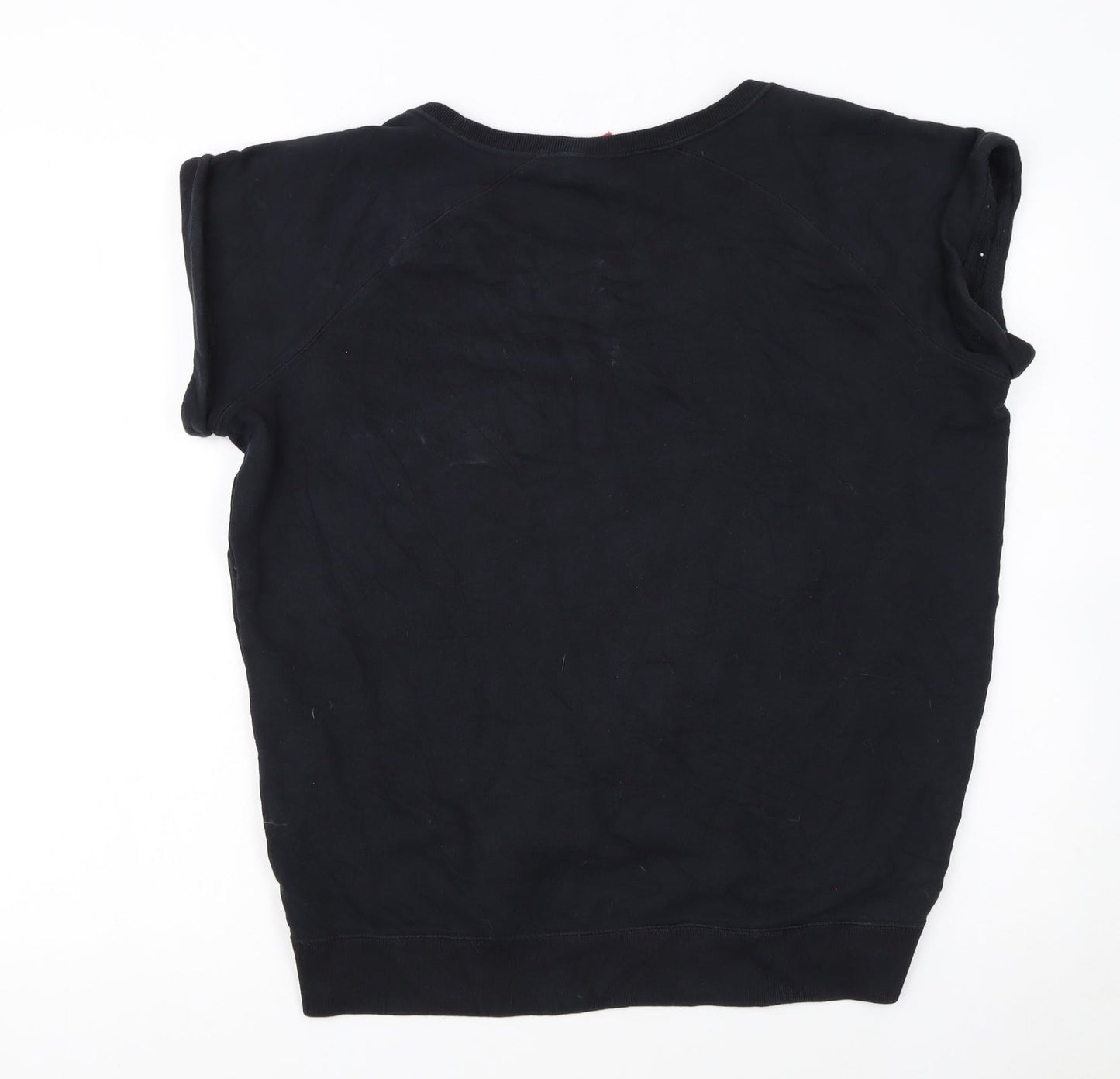 Nike Women Black Short Sleeve Pullover Sweatshirt XL Logo Print