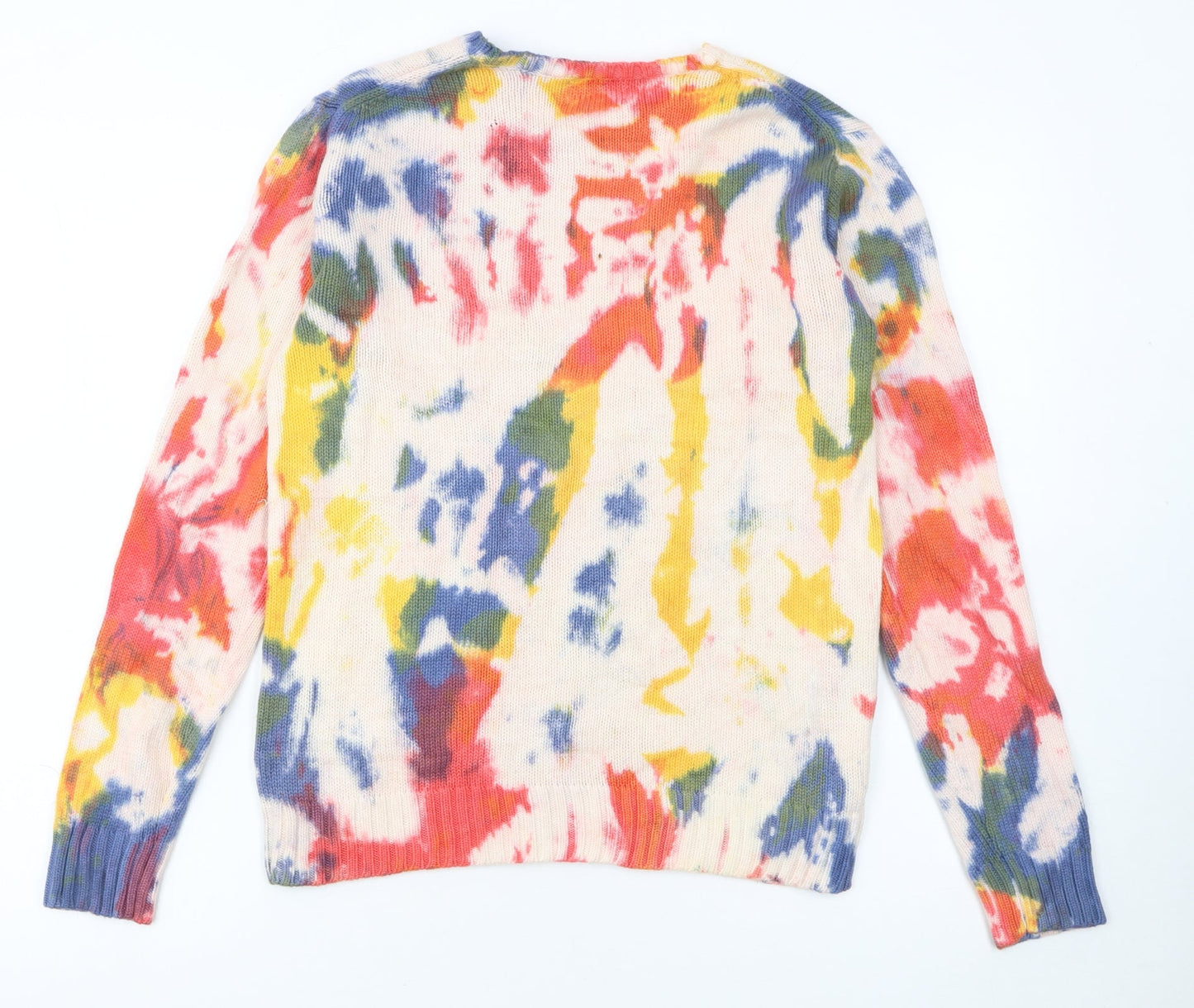 Ralph Lauren Girls Multicoloured Tie-Dye Cotton Pullover Jumper Size 14-16 L