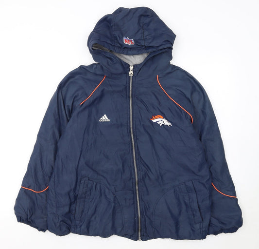 Adidas Boys Blue NFL Team Track Jacket 14 Years Hooded Full Zip