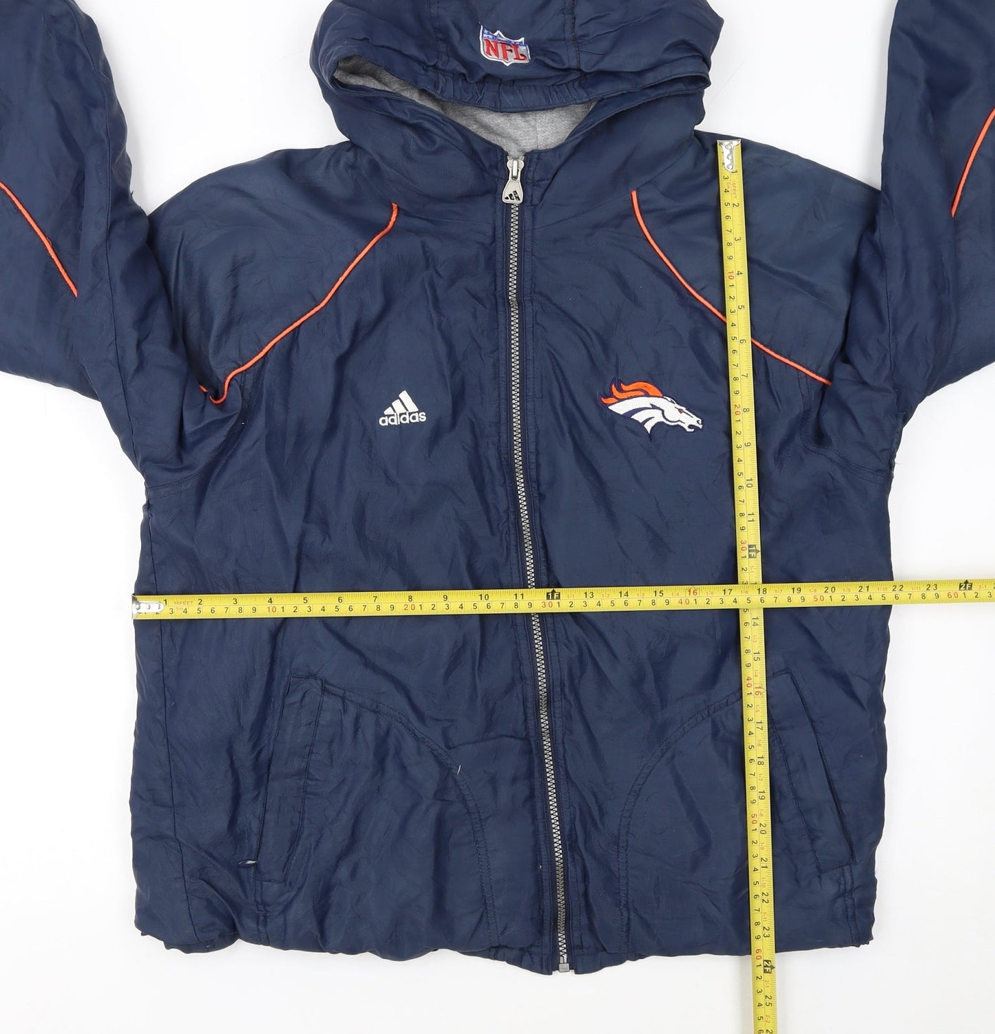 Adidas Boys Blue NFL Team Track Jacket 14 Years Hooded Full Zip