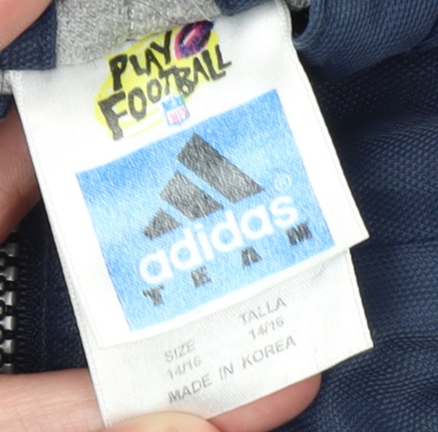 Adidas Boys Blue NFL Team Track Jacket 14 Years Hooded Full Zip