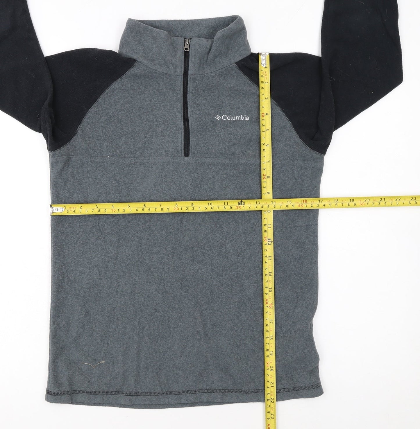 Columbia Boys Grey Fleece Quarter Zip Pullover Sweatshirt L 14-15 Years