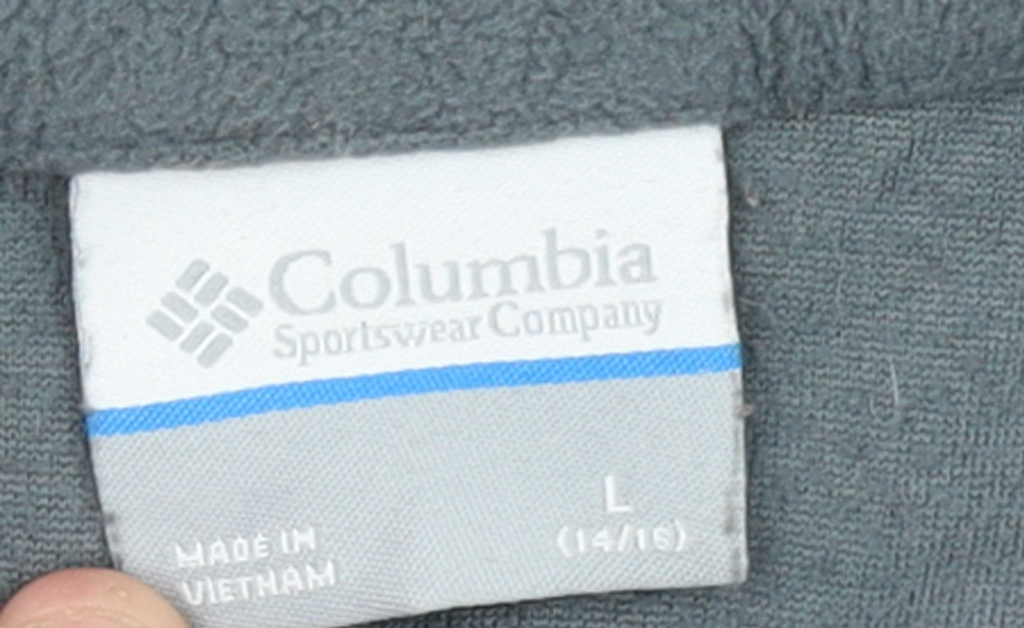 Columbia Boys Grey Fleece Quarter Zip Pullover Sweatshirt L 14-15 Years