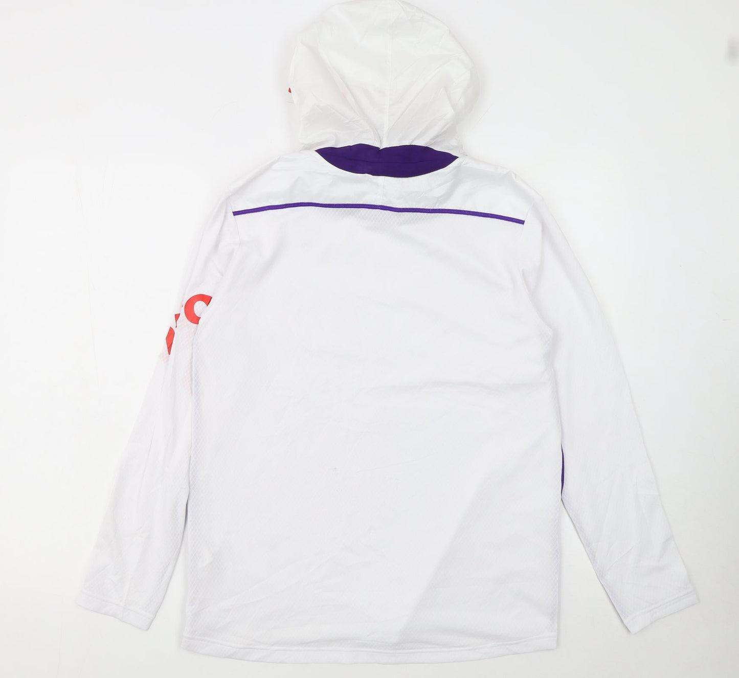 Umbro Womens White Hooded Pullover Hoodie Size 12 with Logo Detail