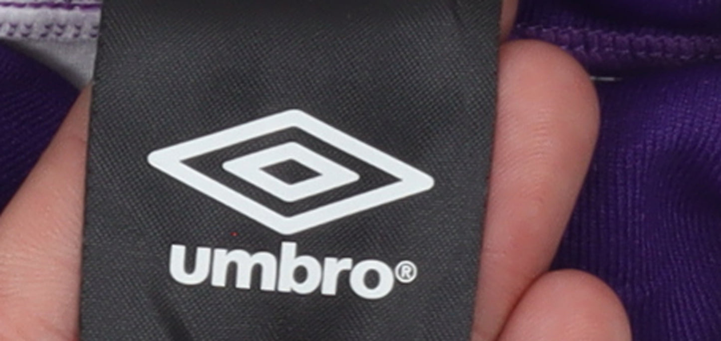 Umbro Womens White Hooded Pullover Hoodie Size 12 with Logo Detail