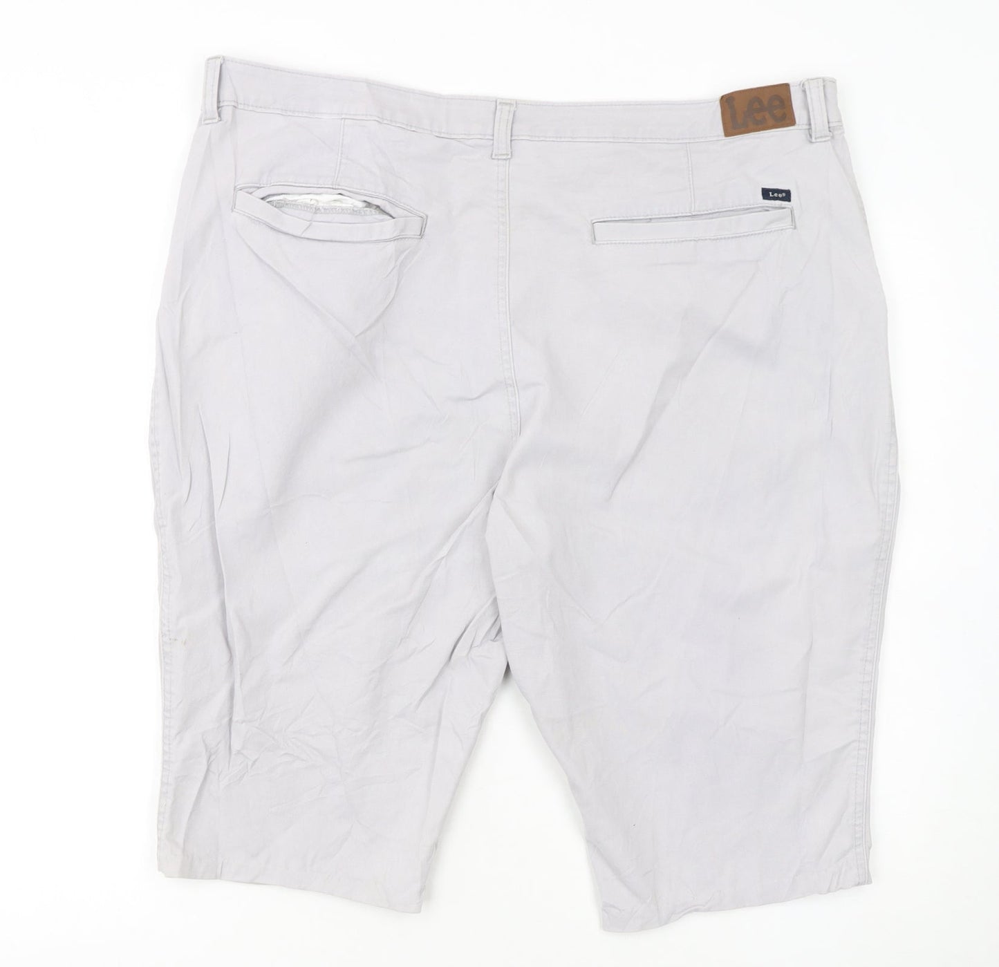 Lee Women’s Grey High Rise Chino Shorts M Regular Fit Heritage