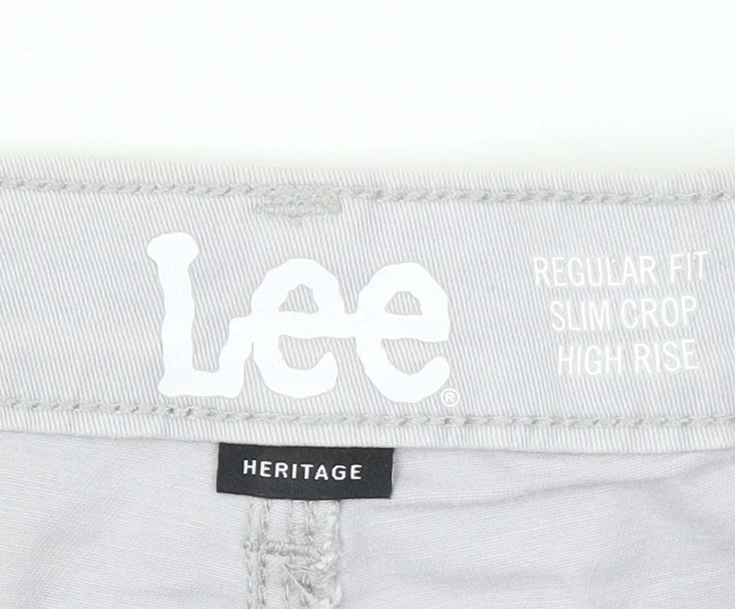 Lee Women’s Grey High Rise Chino Shorts M Regular Fit Heritage