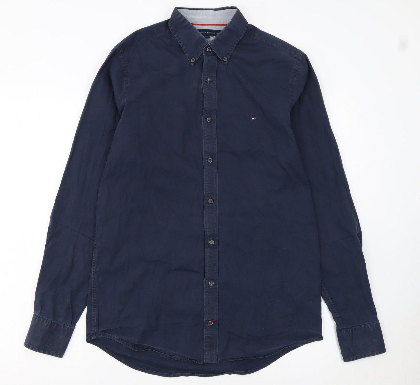 Tommy Hilfiger Men's Blue Slim Fit Stretch Button-Up Shirt S