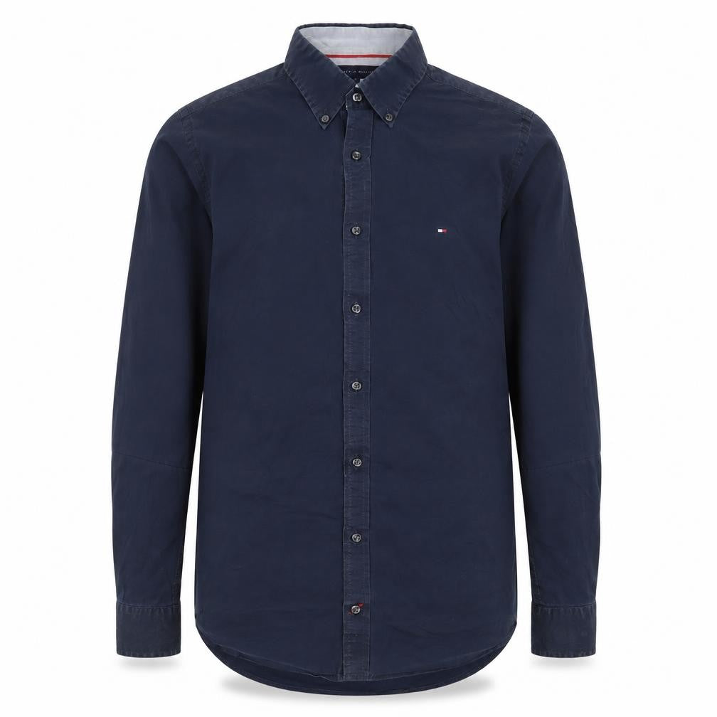 Tommy Hilfiger Men's Blue Slim Fit Stretch Button-Up Shirt S