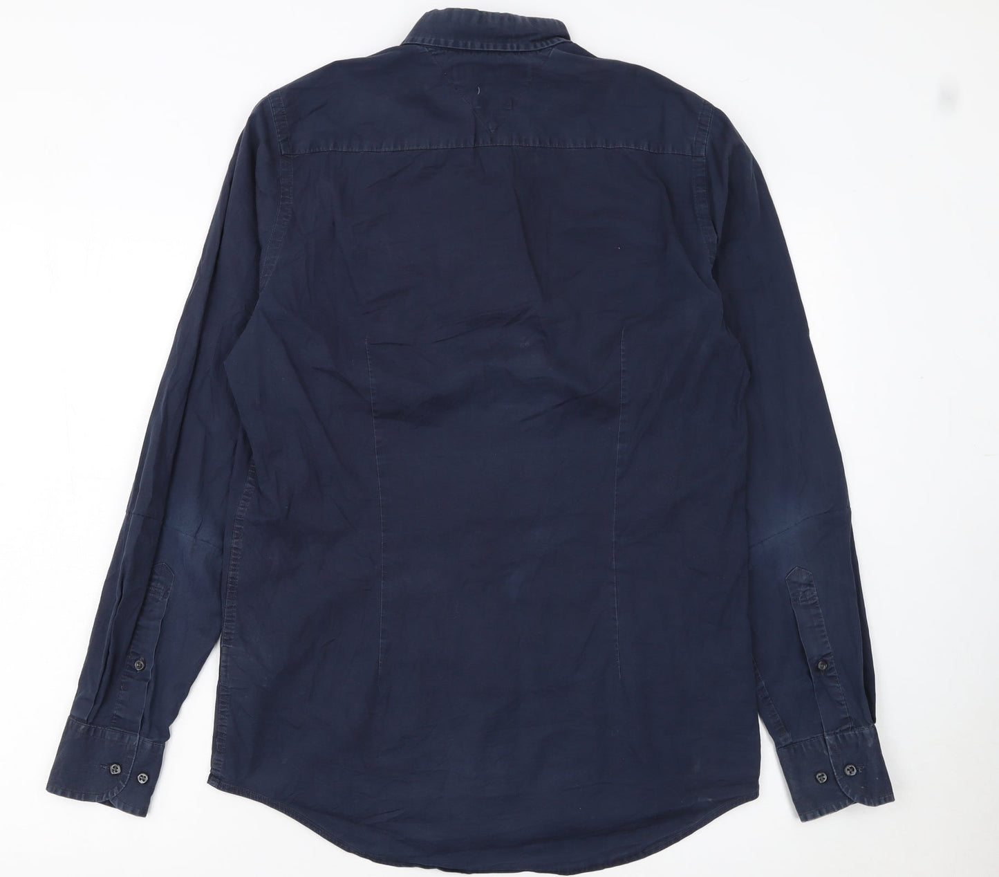 Tommy Hilfiger Men's Blue Slim Fit Stretch Button-Up Shirt S
