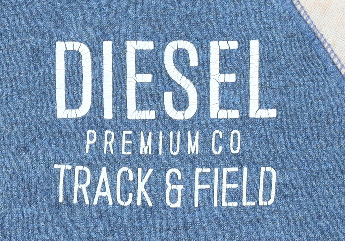 Diesel Women Blue Beige Full Zip Hoodie Size M Track & Field Logo