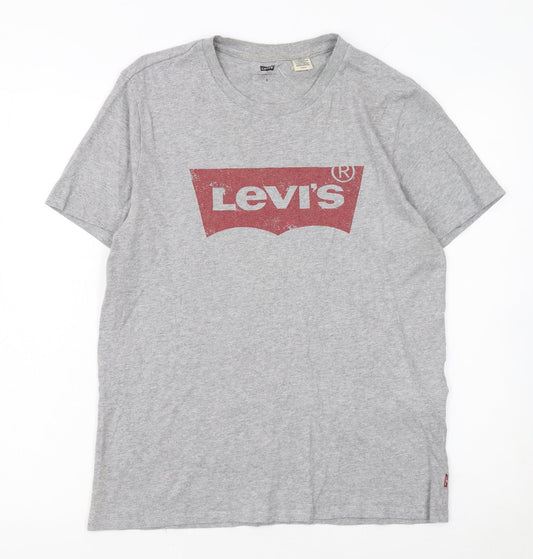 Levi's Womens Grey Small Classic Logo Short Sleeve Cotton T-Shirt