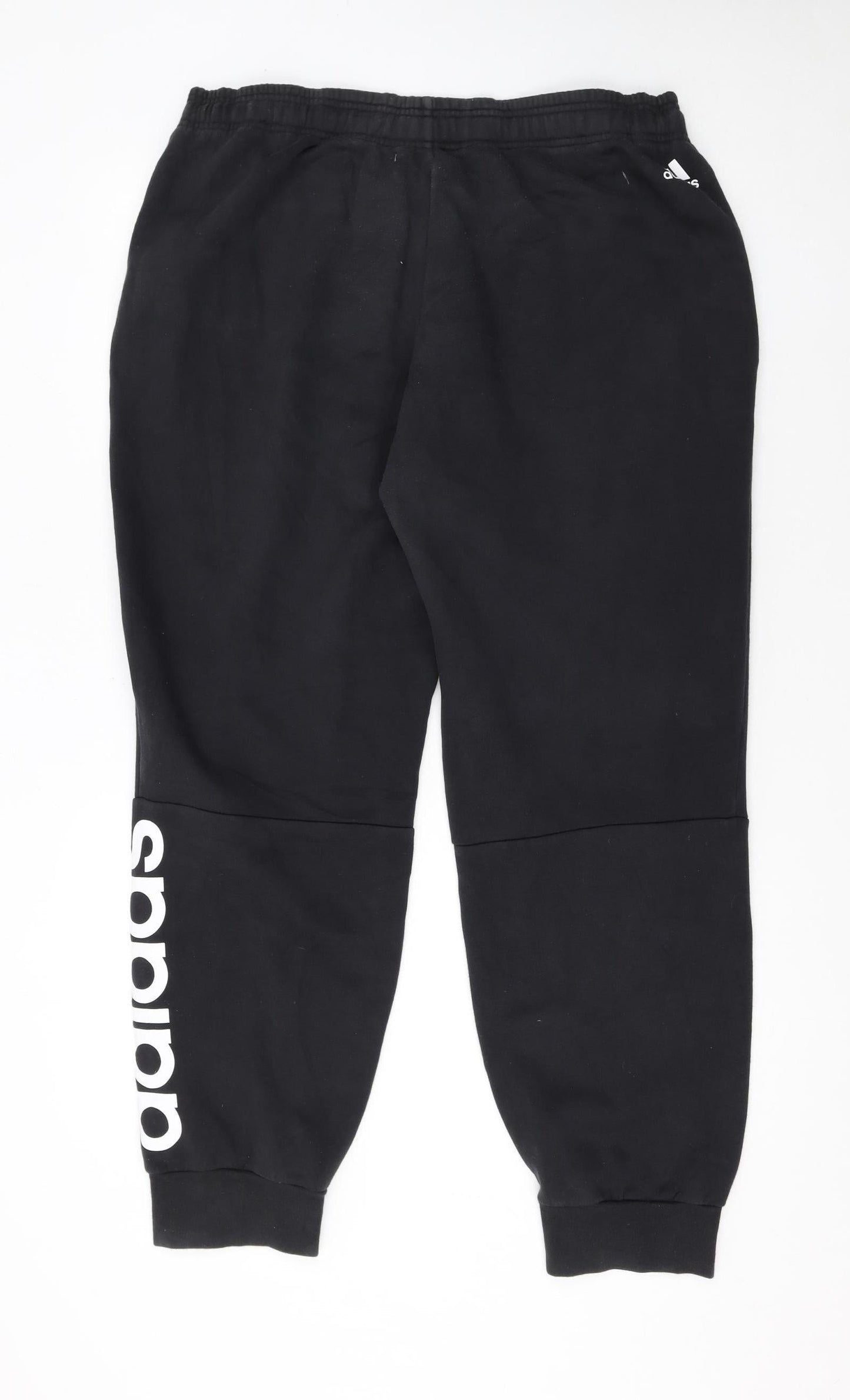 Adidas Womens Black XL Jogger Trousers Elastic Waist Fleece