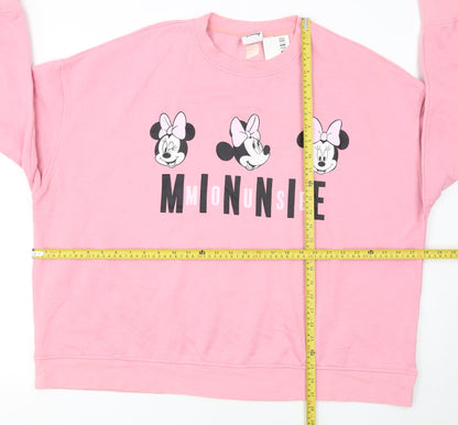 Back view of Disney Women Pink Minnie Mouse 2XL Pullover Sweatshirt